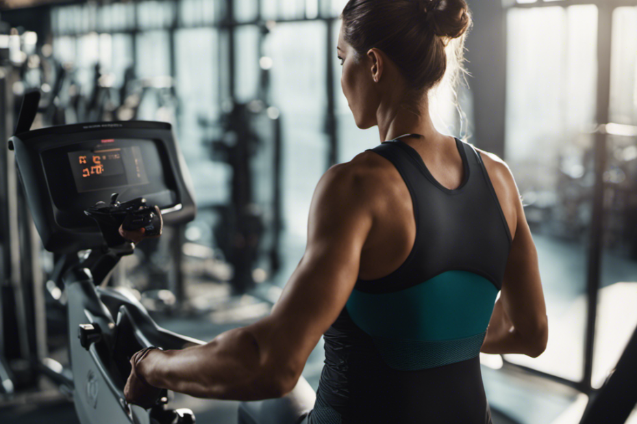 An image showcasing a top-of-the-line rowing machine, with a clear view of its digital display showing real-time performance metrics, adjustable resistance settings, ergonomic handle, comfortable seat, and sleek design